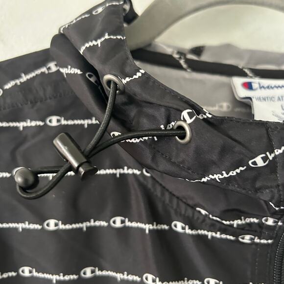 Champion Men's Packable Wind Breaker Quarter Zip Hooded Rain Jacket L Large - Picture 4 of 8